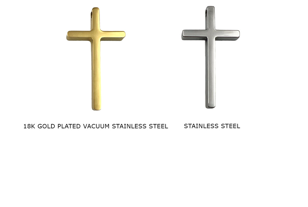 CS1112 Stainless Steel Large Cross Charm - Pendant 29.7mmx53.6mm