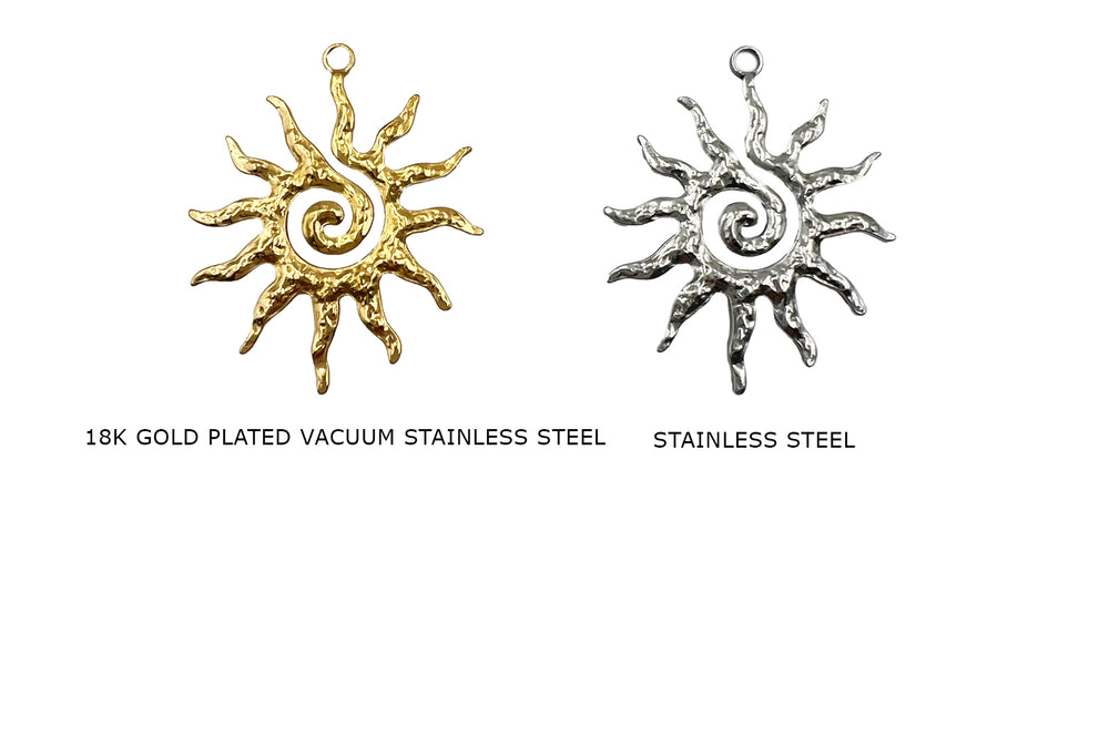 CS1113 Stainless Steel Sun Charm - Pendant