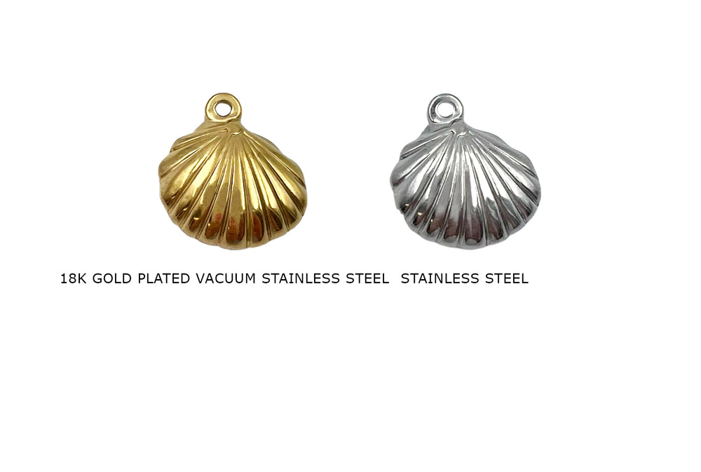 CS1119 Stainless Steel Shell Charm 19.4mmx19.8mm