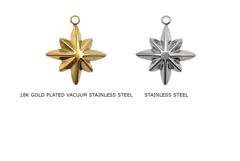 CS1125 Stainless Steel Star Charm/Pendant 18mmx20.8mm