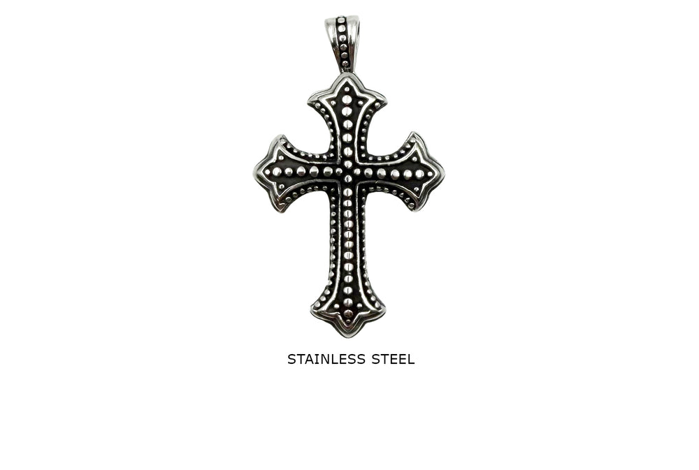 CS1141Z Stainless Steel Cross Charms With Round Ball  Designs 34.5mmx57mm