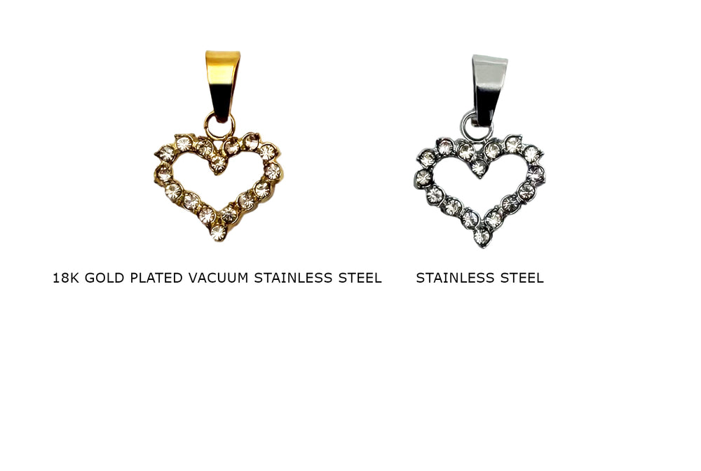 CS1165Z Cubic Zirconia Open Heart Charm Pendant