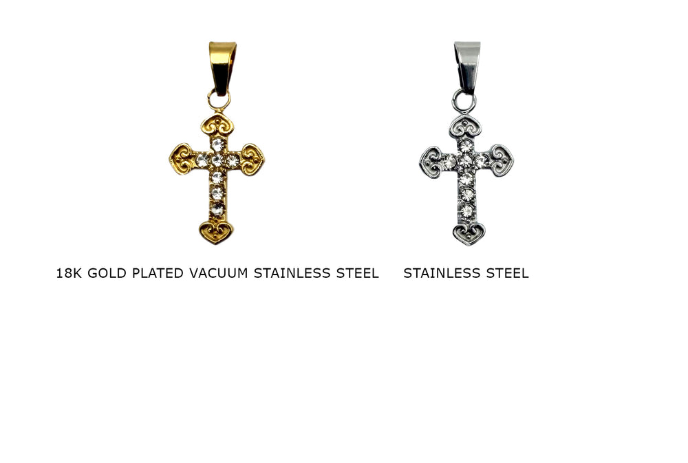 CS1166Z Dainty Cross Cubic Zirconia Charm /Pendant