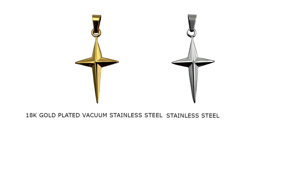 CS1169Z Stainless Steel Dagger Cross Charm/Pendant With Bail