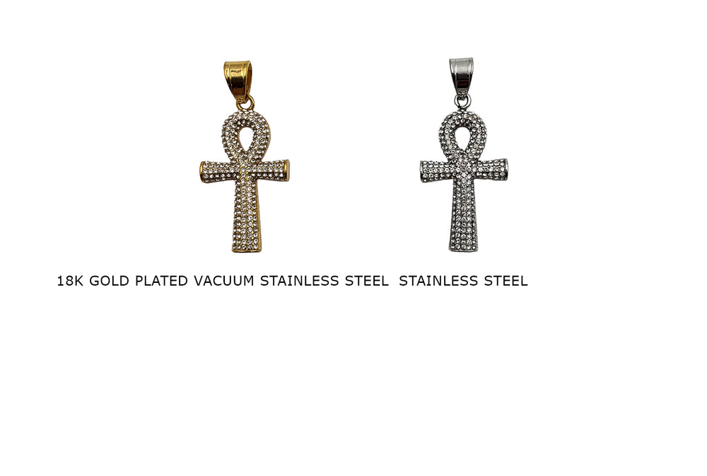 CS1172Z Cubic Zirconia Egyptian Ankh Cross Charm Pendant