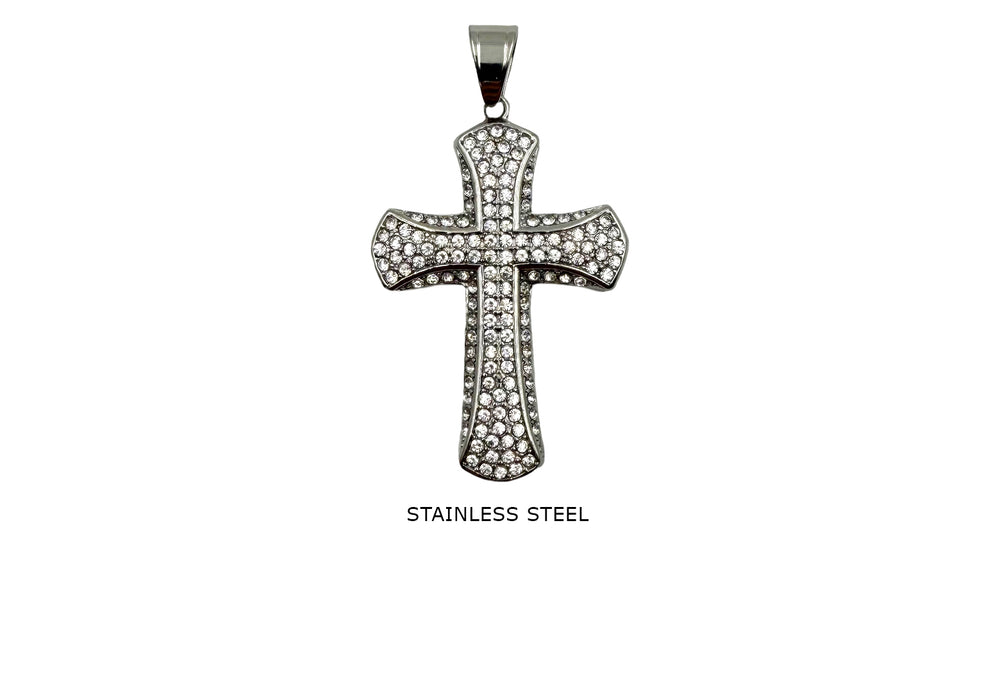 CS1173Z Cubic Zirconia Cross Charm/Pendant 37mmx55mm