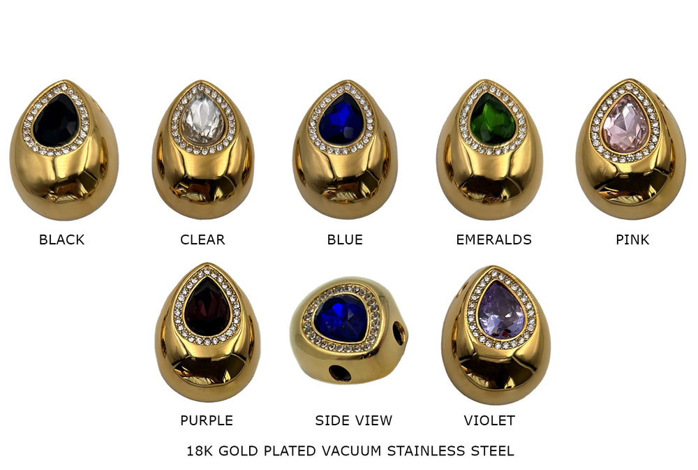 CS1177Z Cubic Zirconia Tear Drop Charm/Pendant 26mmx34mm