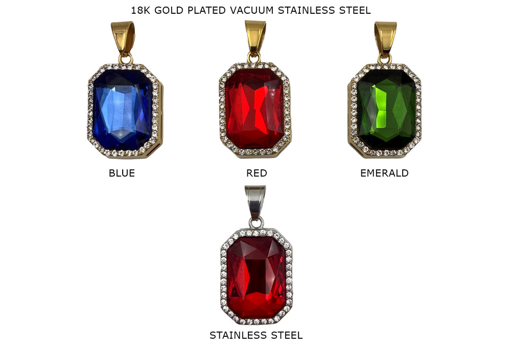 CS1179Z Rectangular Cubic  Zirconia Pendant 23.6mmx30mm