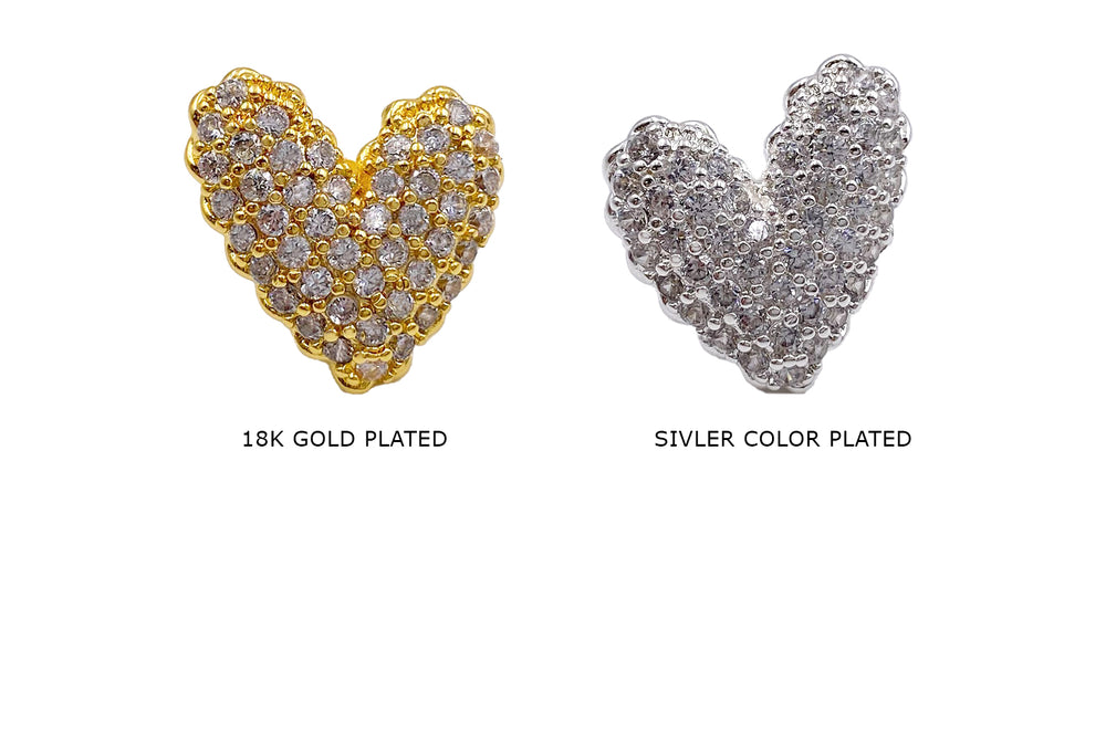 EB2018M Pave Heart Earring CHOOSE COLOR BELOW