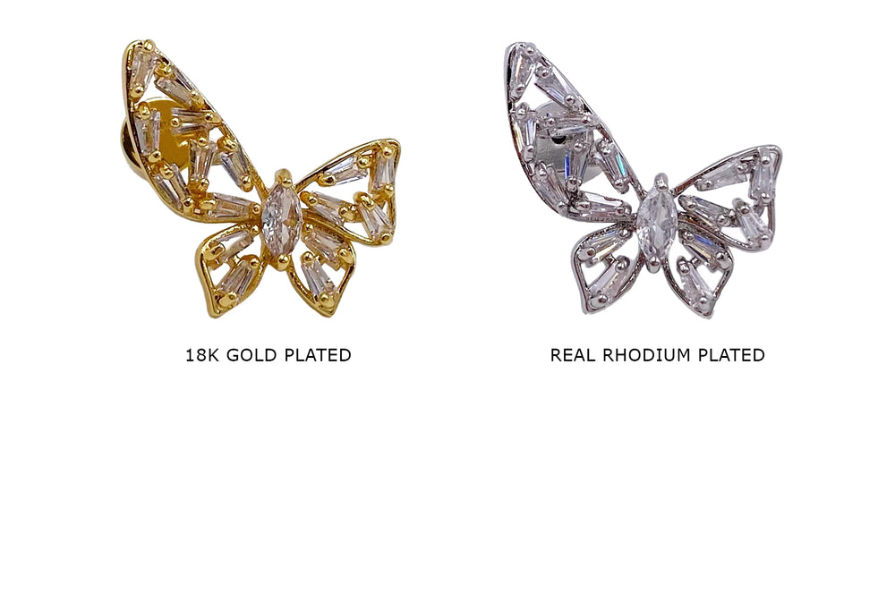 EB2058M Cubic Zirconia Butterfly Stud Earring