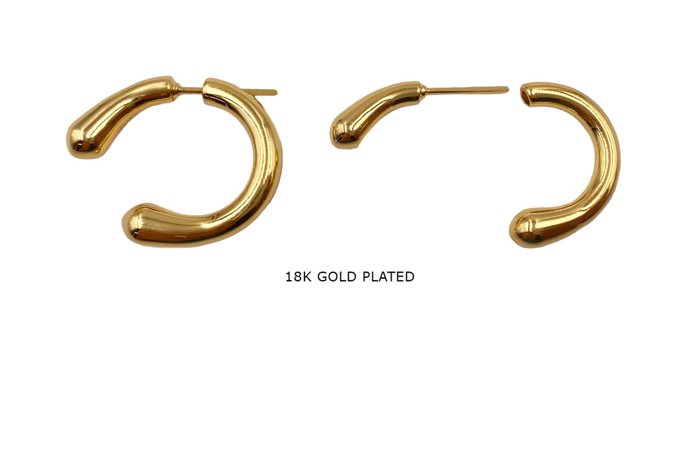 EB2095O C Shape Front Back Stud Earring