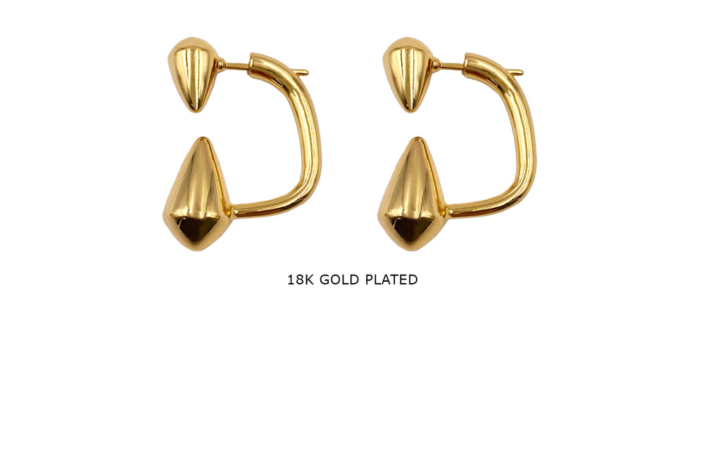 EB2096O Tear Drop Jacket Front Back Earring