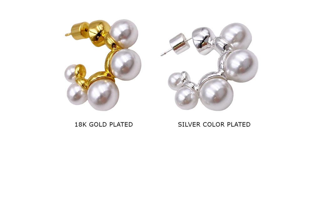 EB2098M 18k Gold Plated Pearl Earring Hoop 22mm (Copy)