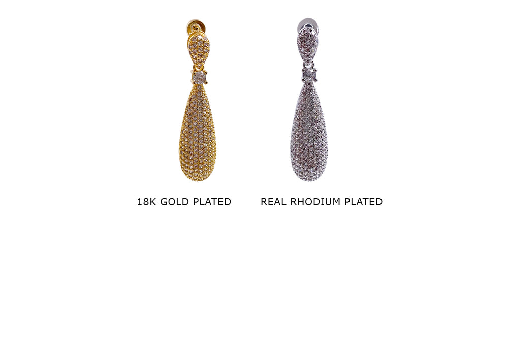 EB2127M Pave Tear Drop Earrings