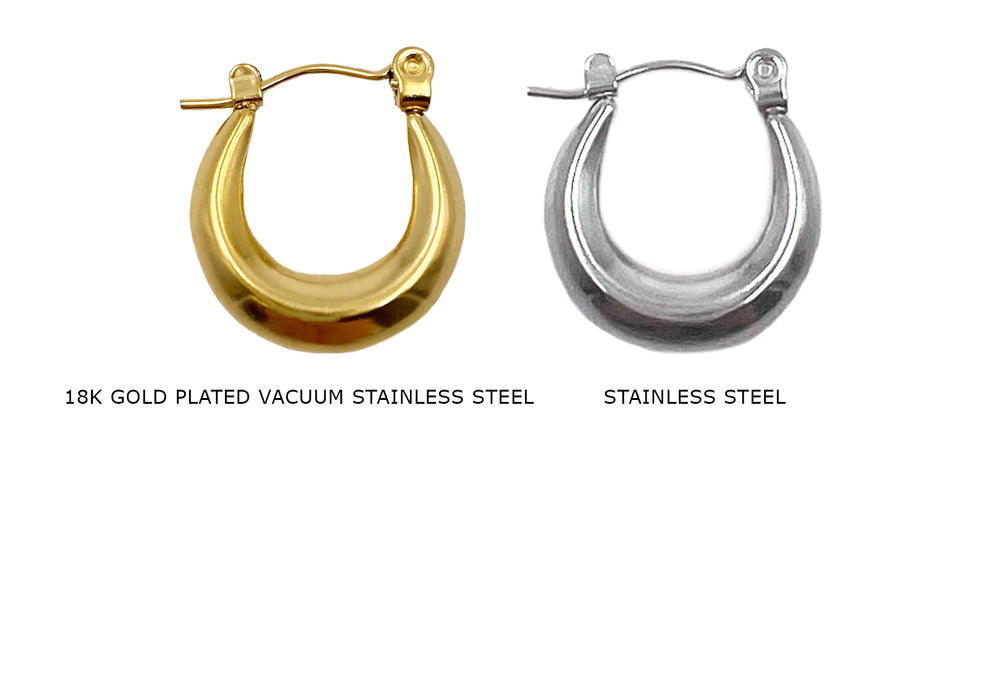 ESS1018H Oval Hoop Earrings 16mm