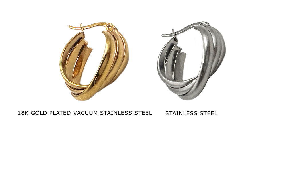 ESS1071H  Trinity Hoop Earring 21mm