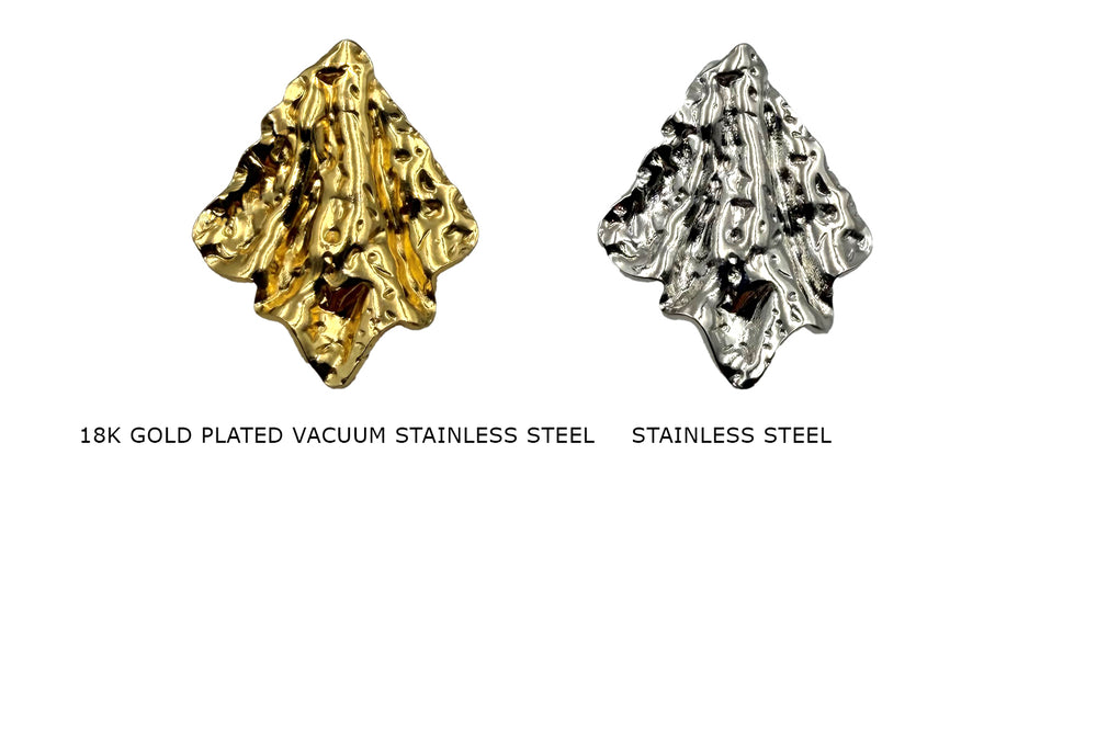 ESS1089MZ Hammered Stainless Steel Earrings