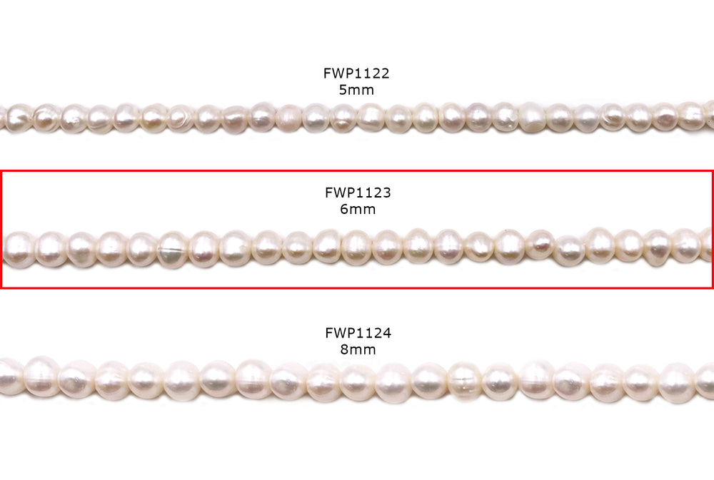 FWP1123 6mm Fresh Water Pearl Beads
