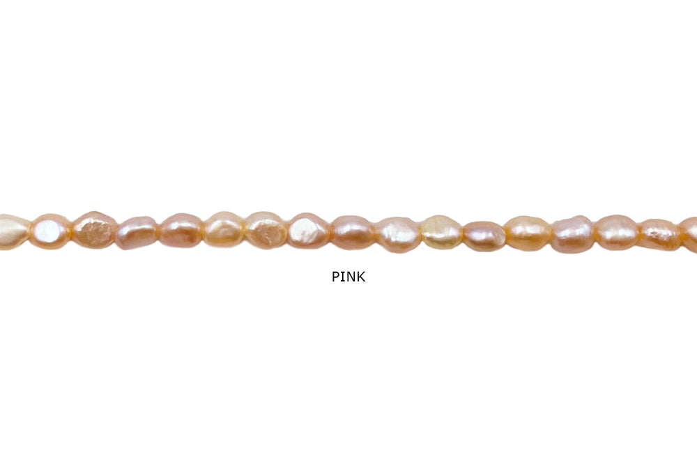 FWP1126 Pink Fresh Water Pearl Oval Beads - Charms 5mm x 7mm