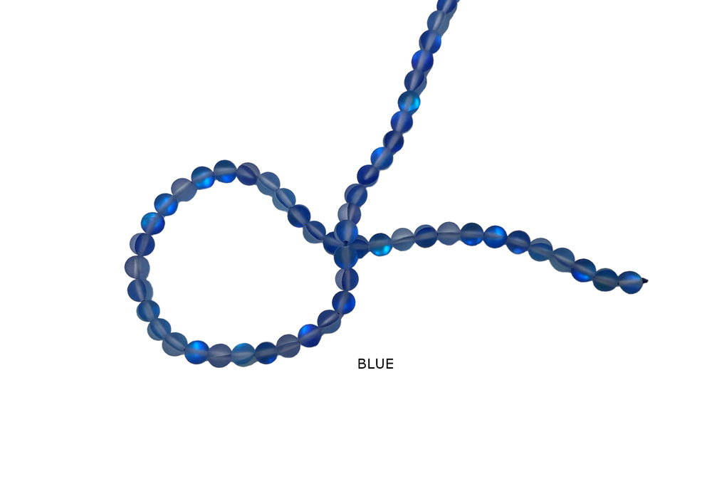 GB1771 Frosted Round Glass Beads 6mm