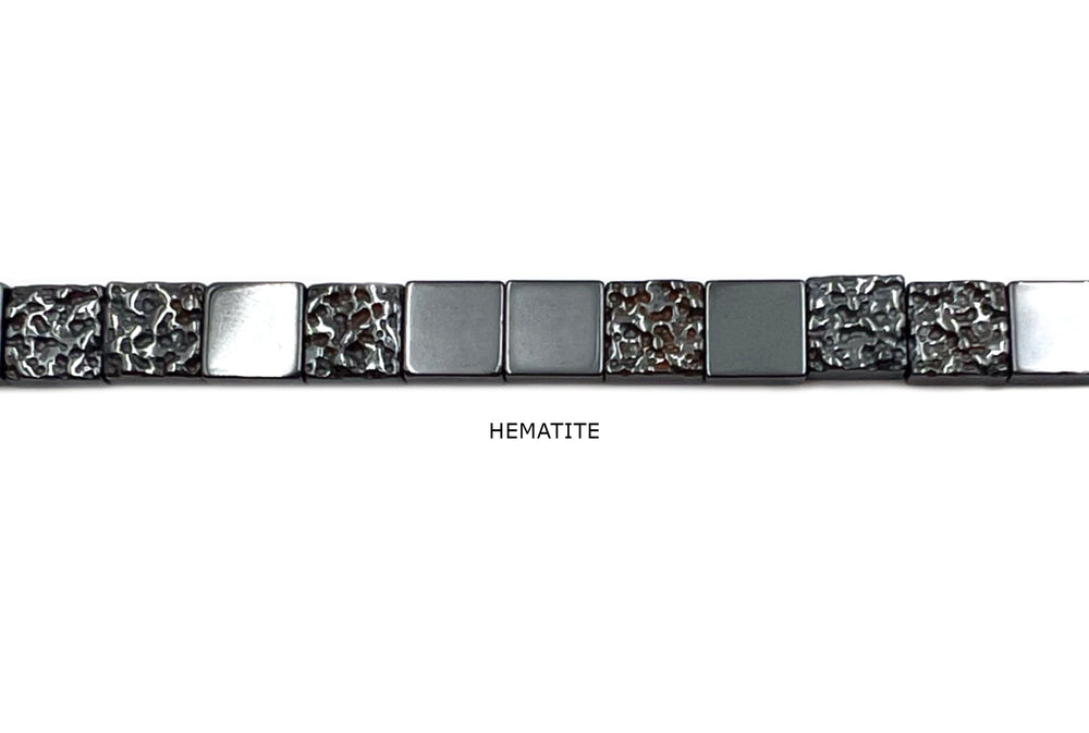 GSA1015.38  Flat Shiny Hammered Square Gemstone Connector