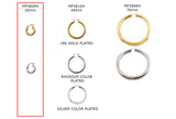 MP3809H  Hinged Back Hollow Brass Earring Hoops 5x20mm