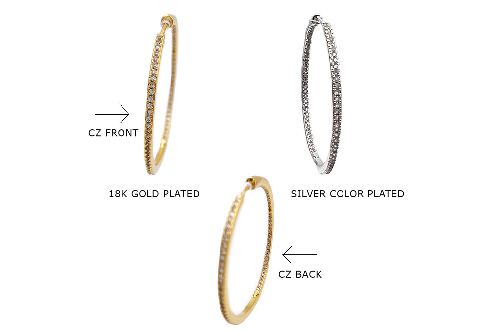 MP4248 Cubic Zirconia Earring Hoop 49mm