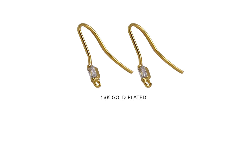 MP4290 18k Gold Plated Ear Hook Earring With CZ Stone