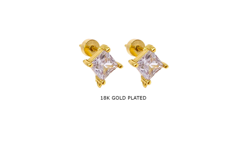 MP4291 Diamond Shape Cubic Zirconia Stud Earring