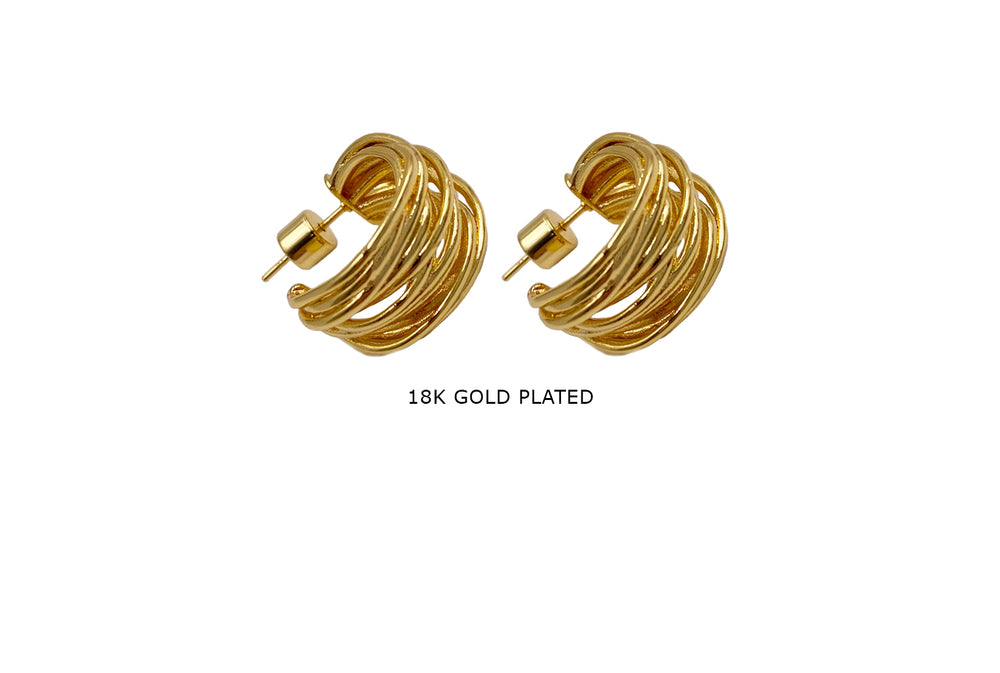 MP4308 Contemporary Multiple Loops banded Earring