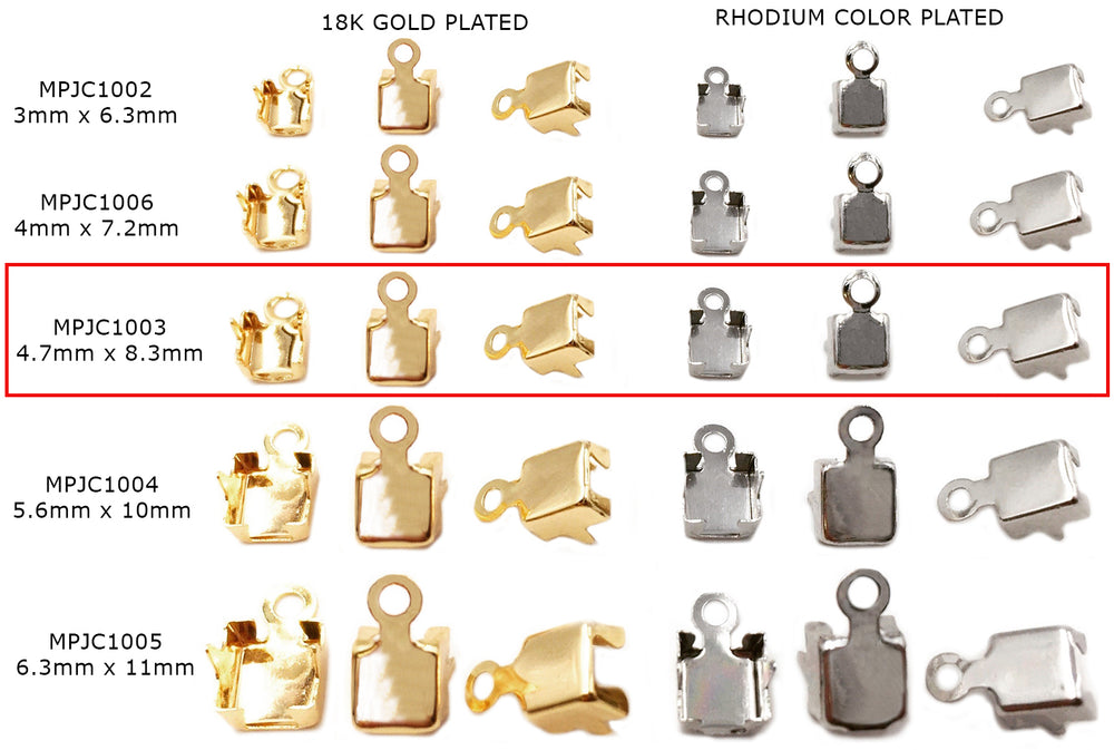 MPJC1003 Foldover Cup Chain Clasp 4.7mmx8.3mm CHOOSE COLOR, PACK BELOW