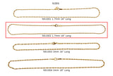 NS1002  Stainless Steel Twirl Chain 1.7mm Necklace 18"