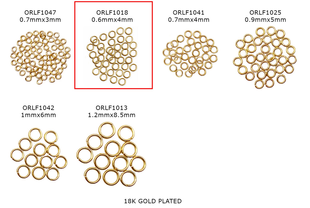ORLF1018  0.6mm X 4mm O-Ring CHOOSE COLOR BELOW