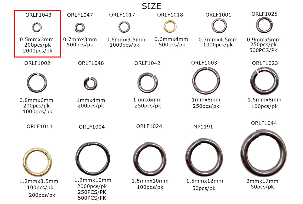 ORLF1043 0.5mm x 3mm O-Ring