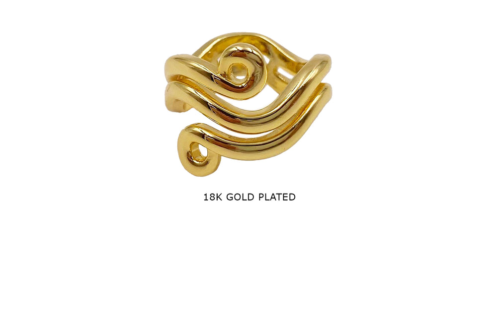 RBO1020 18k Gold Plated Swirl Ring