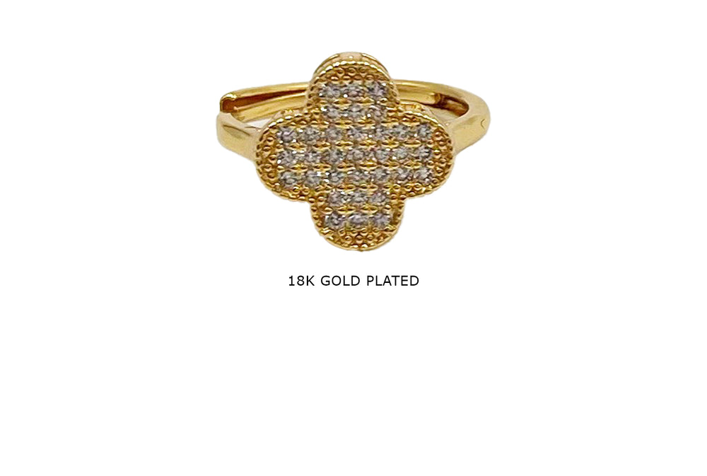 RBO1041 Cubic Zirconia Clover Ring