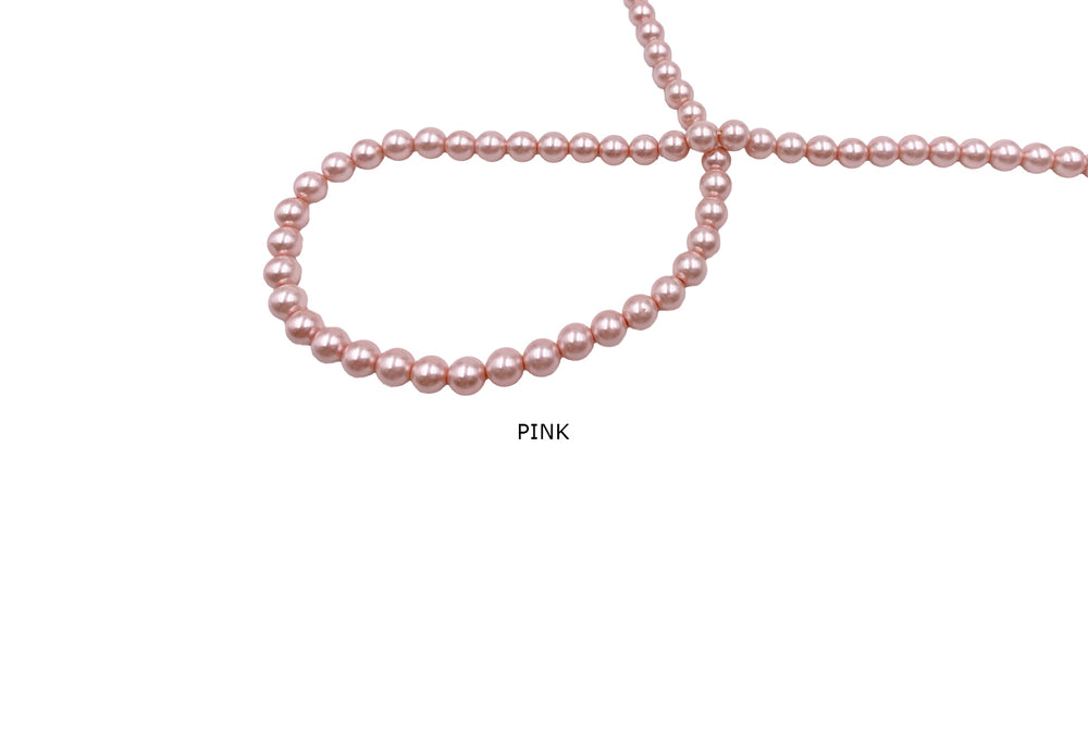 SP1071 6mm Round Pink Shell Pearl Beads