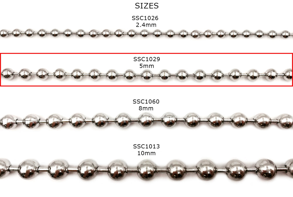 SSC1029 Stainless Steel 5mm Ball Chain