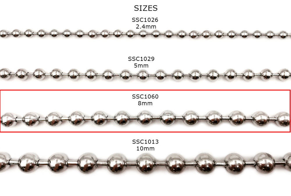 SSC1060 Stainless Steel 8mm Ball Chain