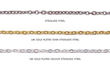 SSC1112 Stainless Steel Flat Oval Link Chain CHOOSE COLOR BELOW