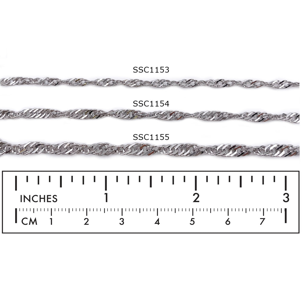 SSC1153 Stainless Steel Twirl Chain CHOOSE COLOR BELOW