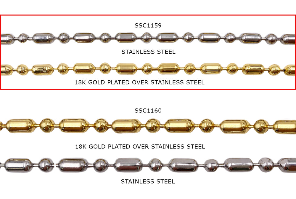 SSC1159 Stainless Steel Bead Cylinder Design Ball Chain