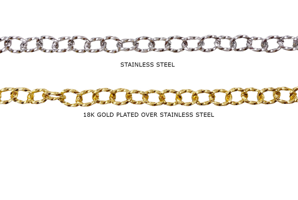 Ss Design Chain Stainless Steel Oval Link With Swirl Design Chains - Chains With ...