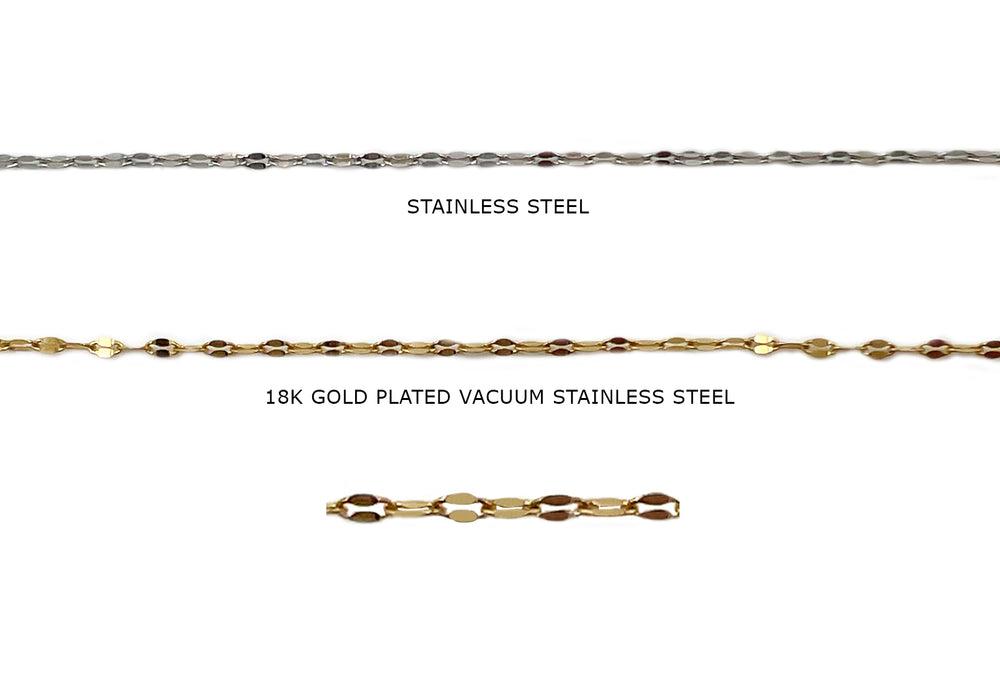 SSC1241 Dainty Flat Oval Link Stainless Steel Chain