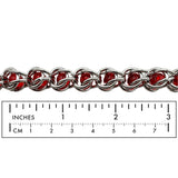 SSC1271 Stainless Steel Chain With Red Glass Beads - Beaded Chain