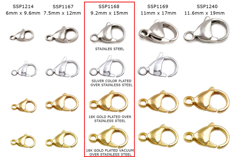 Stainless Steel Lobster Clasp - Small, Medium, Large – Athenian