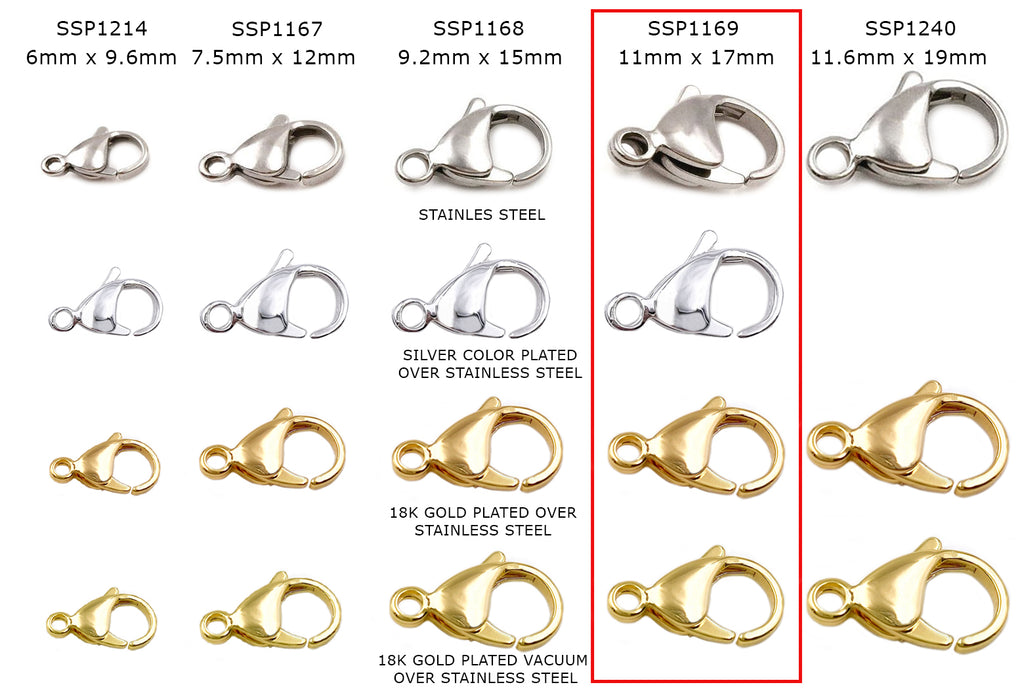 アクセサリー a Stainless Steel Lobster Clasp - Small, Medium, Large – Athenian