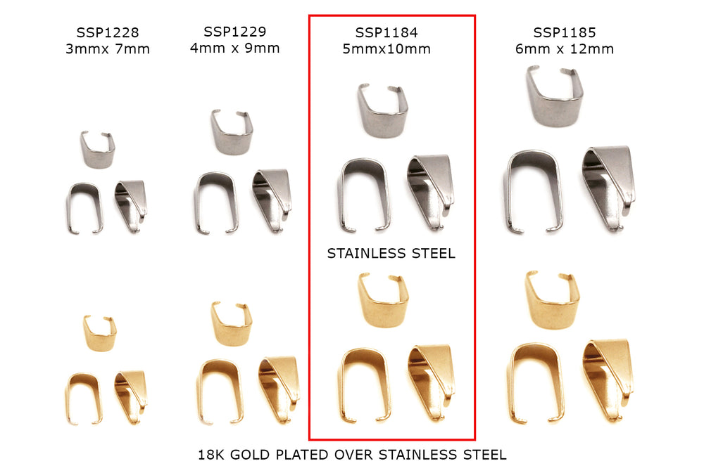 SSP1184 Stainless Steel Pinch Bails 5mmx10mm