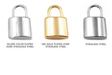 SSP1193 Pad Lock Charm/Pendant 12mmx18.5mm