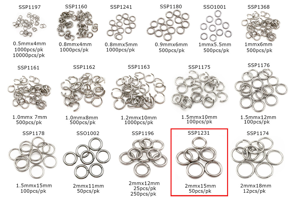 SSP1231 Stainless Steel Open O-Rings